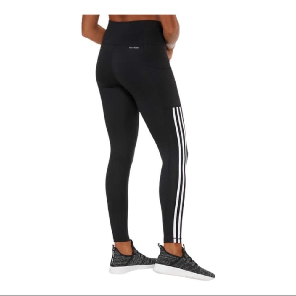 NWT ADIDAS 7/8 Aeroready 3 Stripe Tight Legging - Picture 4 of 5